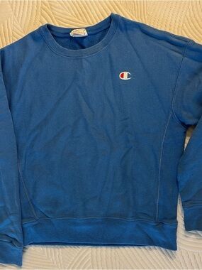 Champion Crewneck Sweatshirt in Blue with Small Logo